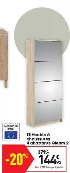 meuble à chaussures 4 abattants gleam 2