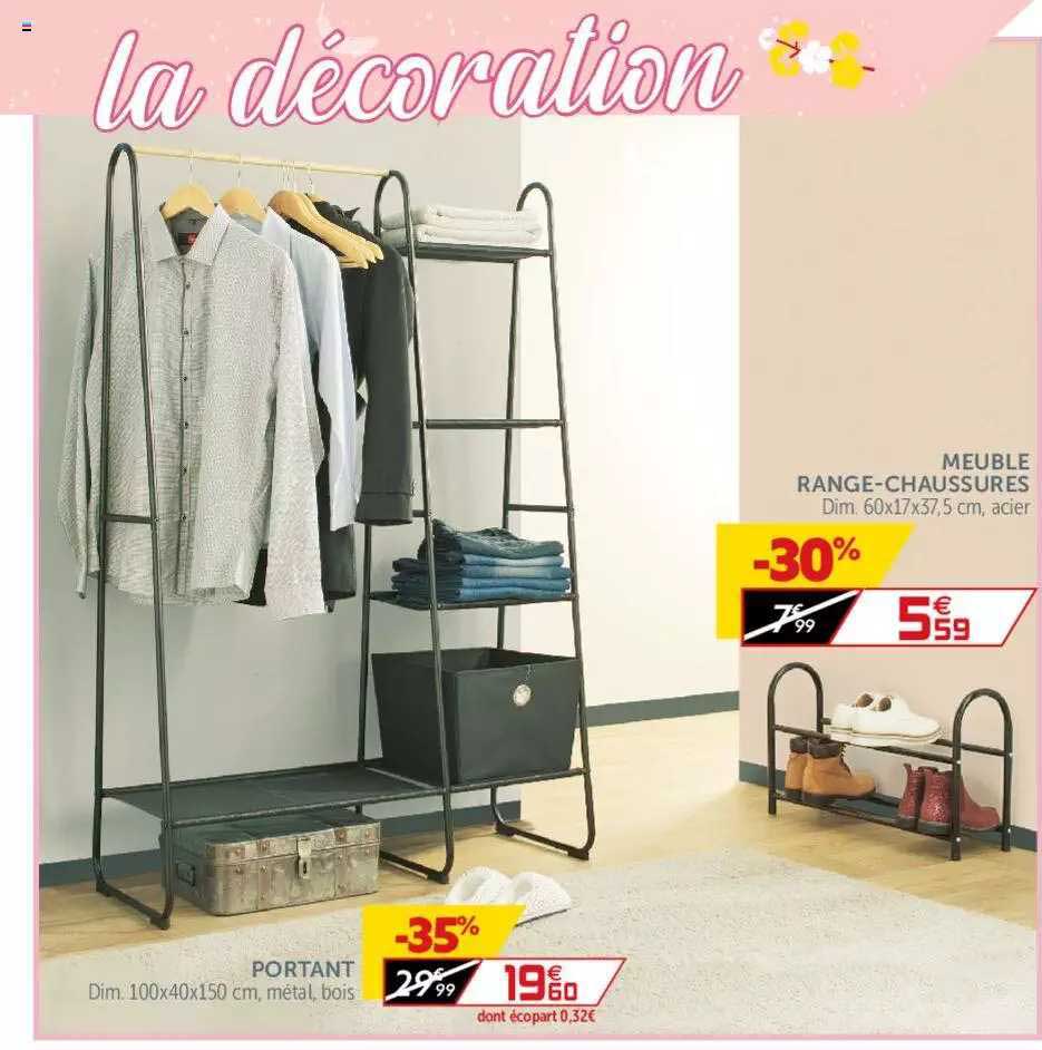 meuble range-chaussures dim. 60x17x37.5cm acier portant dim. 100x40x150cm métal bois