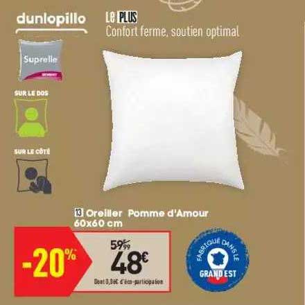 oreiller pomme d'amour 60 x 60 cm