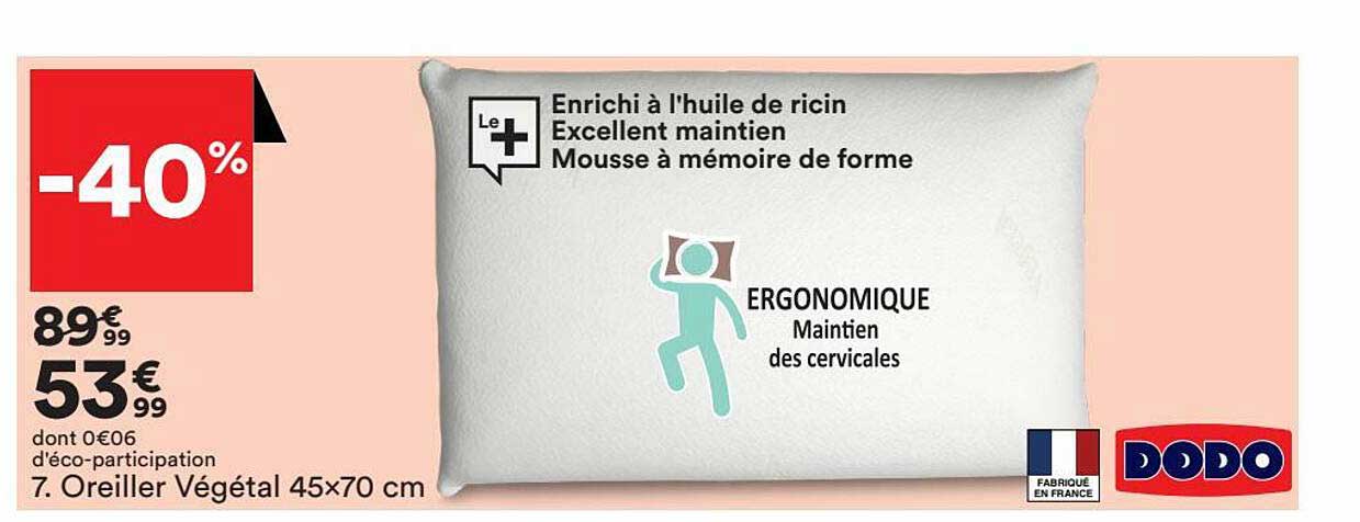 Oreiller Végétal 45x70 Cm Dodo