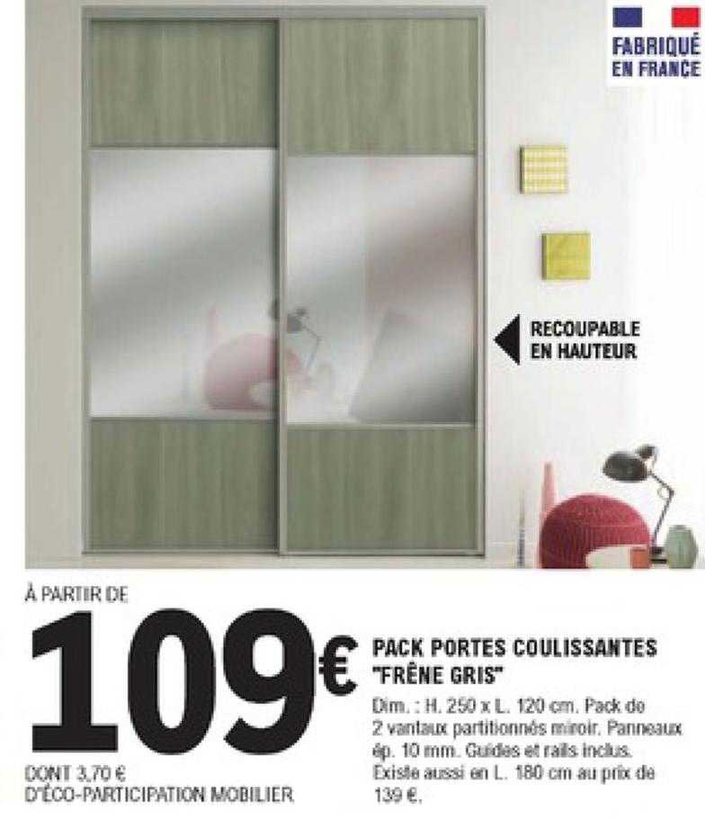 pack portes coulissantes "frêne gris"