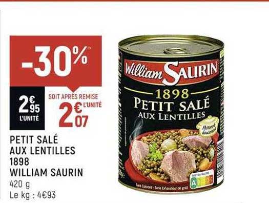 petit salé aux lentilles 1898 william saurin