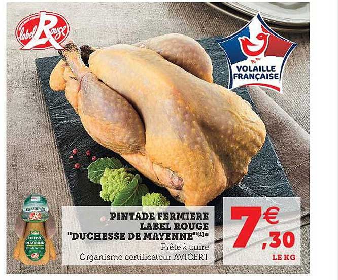 pintade fermière label rouge "duchesse de mayenne"