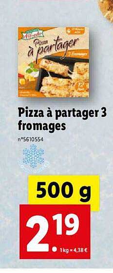 pizza à partager 3 fromages alfredo