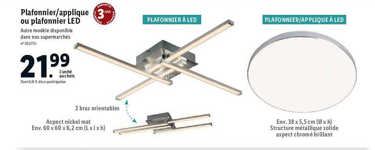 Plafonnier - Applique Ou Plafonnier Led