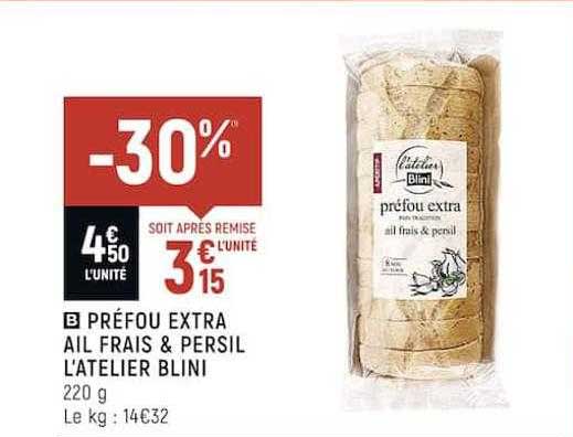 préfou extra ail frais & persil l'atelier blini