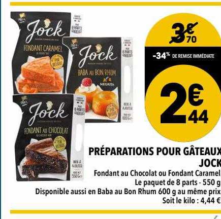 préparations pour gâteaux jock