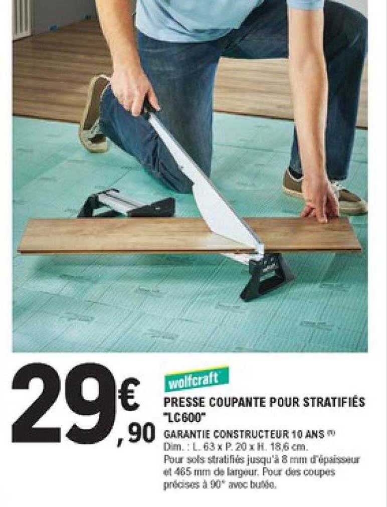 presse coupante pour stratifiés "lc600" wolfcraft