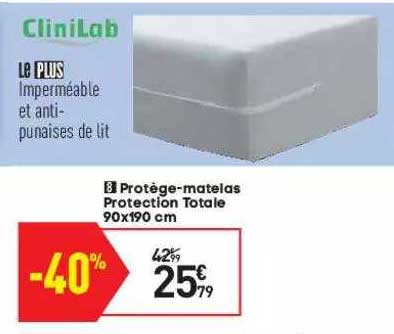 protège-matelas protection totale 90 x 190 cm cliniLab