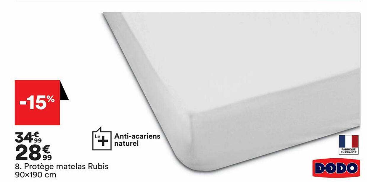 protège matelas rubis 90x190 cm dodo