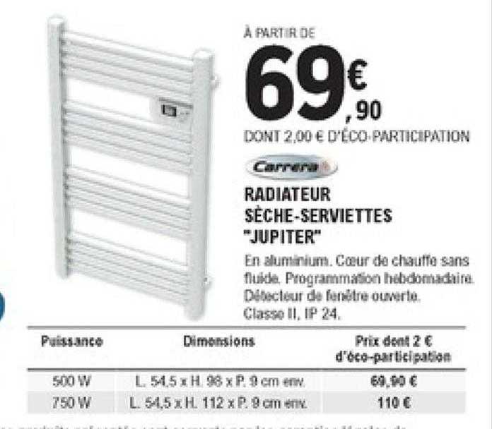 radiateur sèche-serviettes "jupiter" carrera