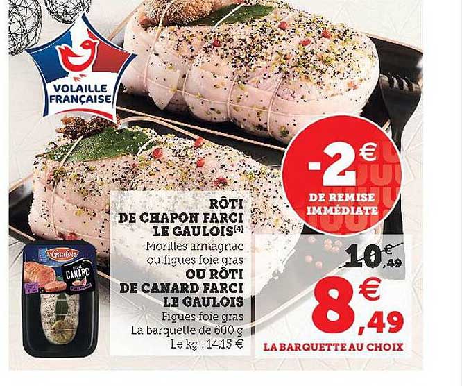 rôti de chapon farci le gaulois ou rôti de canard farci le gaulois