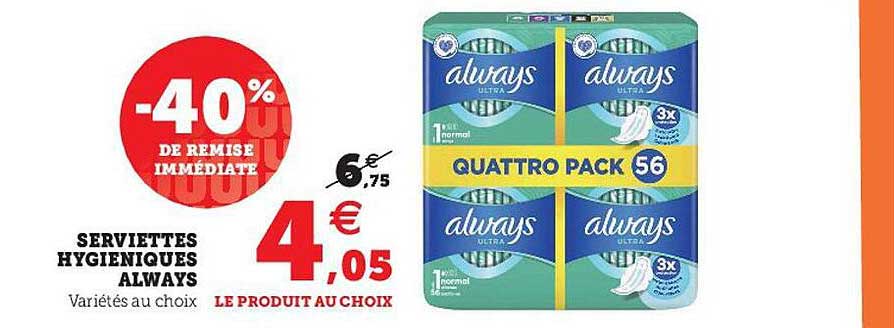 serviettes hygiéniques always