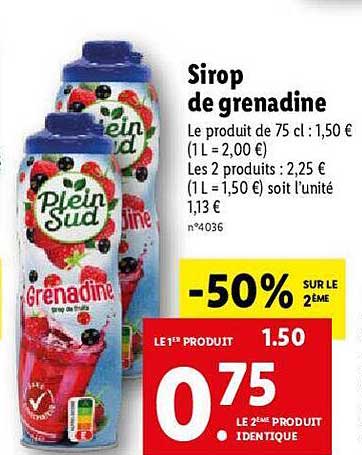 Sirop De Grenadine Plein Sud