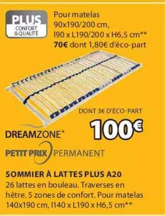 sommier à lattes plus a20 dreamzone