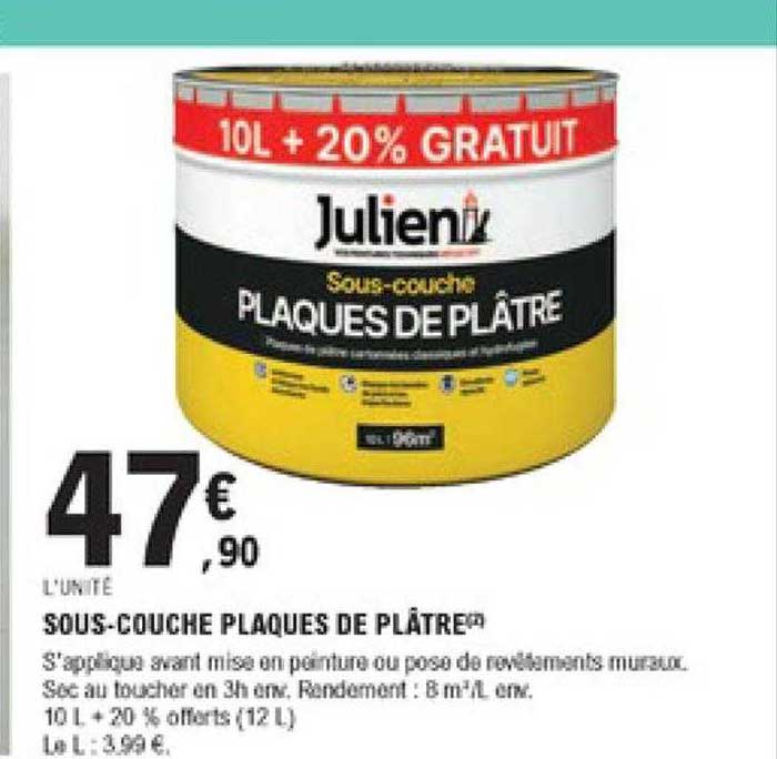 sous-couche plaques de plâtre