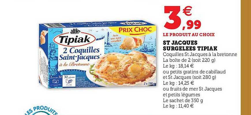 st jacques surgelées tipiak