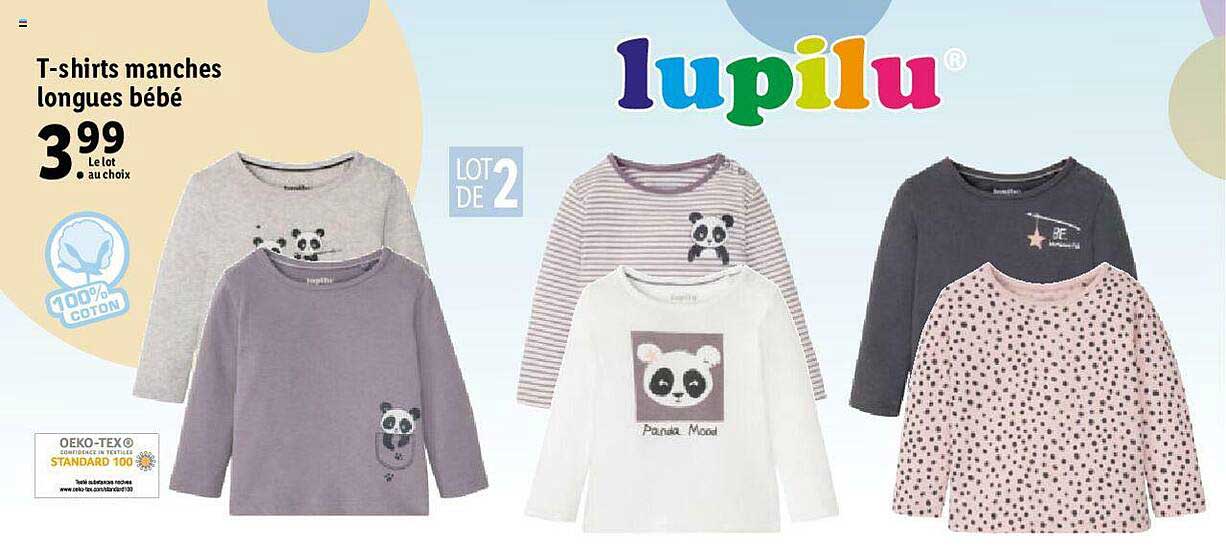 t-shirt manches longues bébé lupilu