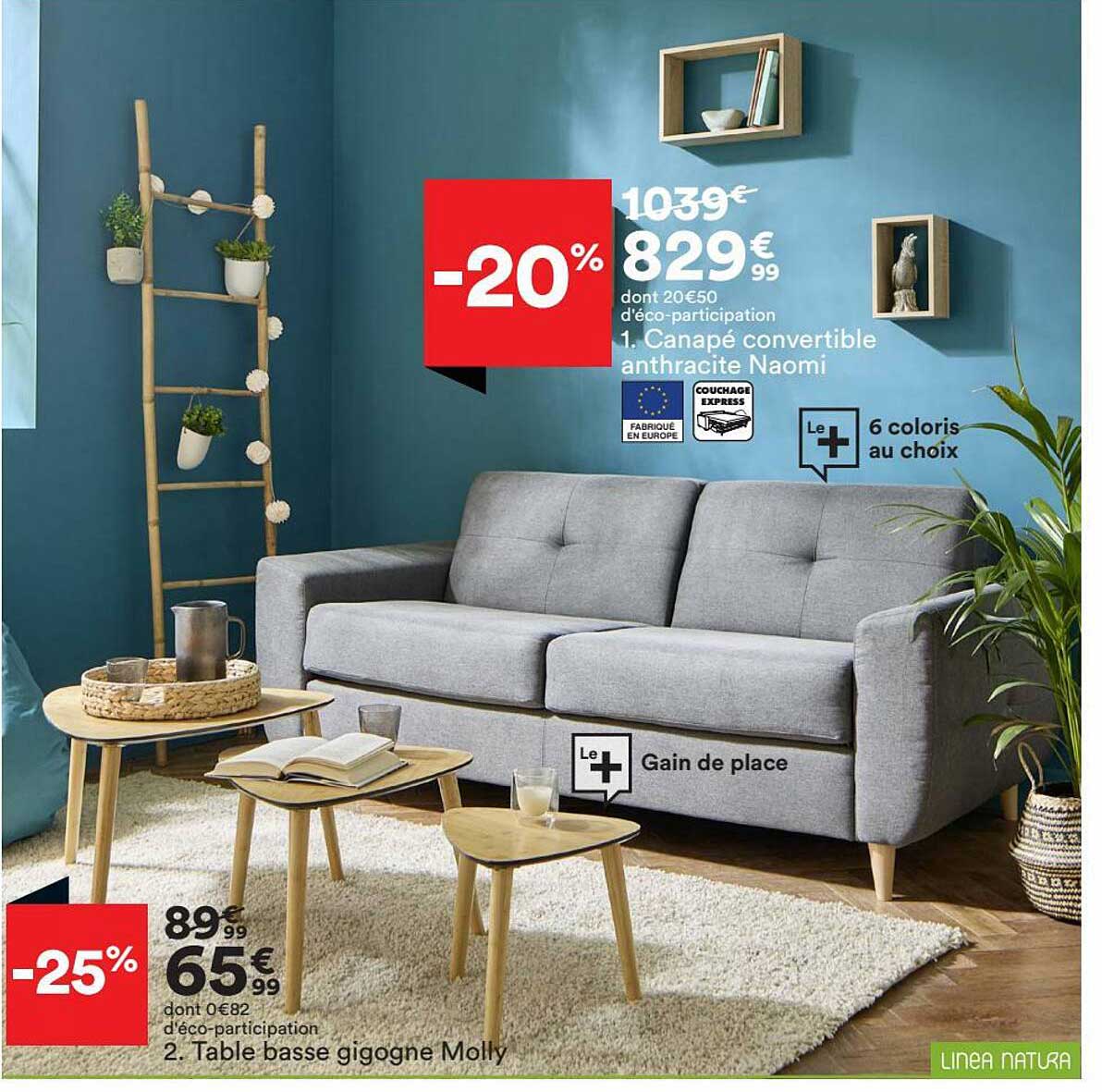 table basse gigogne molly canapé convertible anthracite naomi linea natura