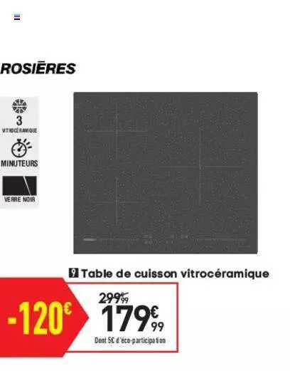 Table De Cuisson Vitrocéramique Rosières