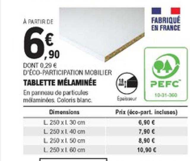 Tablette Mélaminée