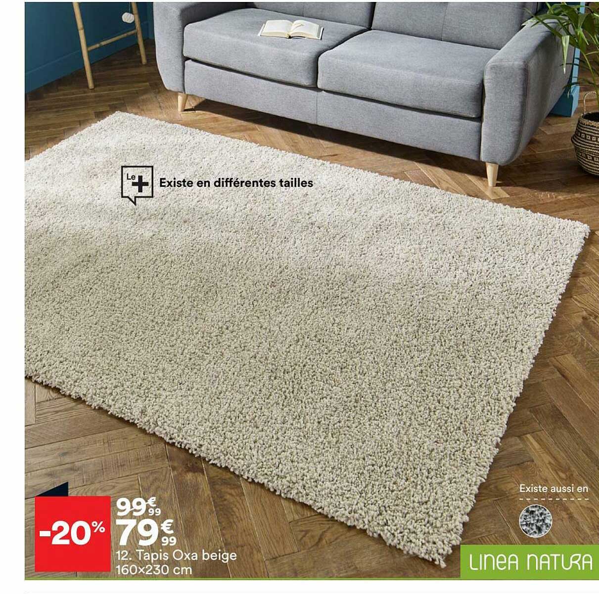 tapis oxa beige 160x230 cm linea natura