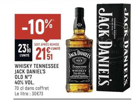 whisky tennessee jack daniel's old n°7 40% vol.