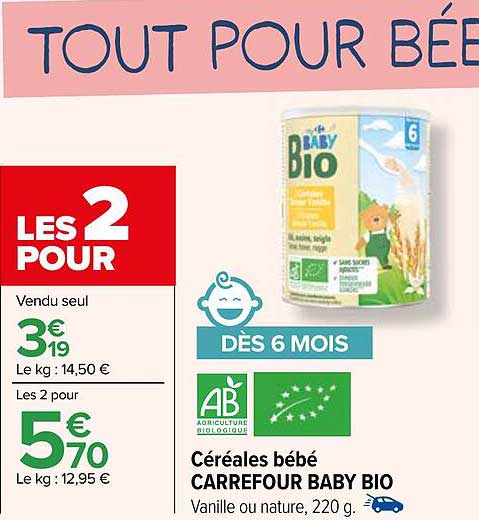 Céréales Bébé Carrefour Baby Bio