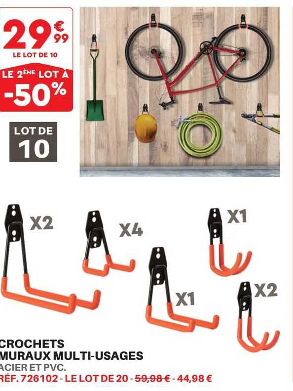 crochets muraux multi-usages
