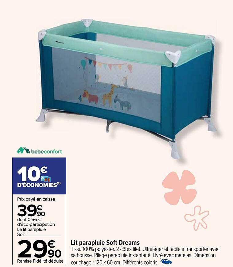 lit parapluie soft dreams bébé confort
