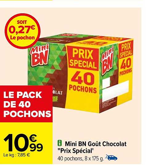 mini bn goût chocolat "prix spécial"