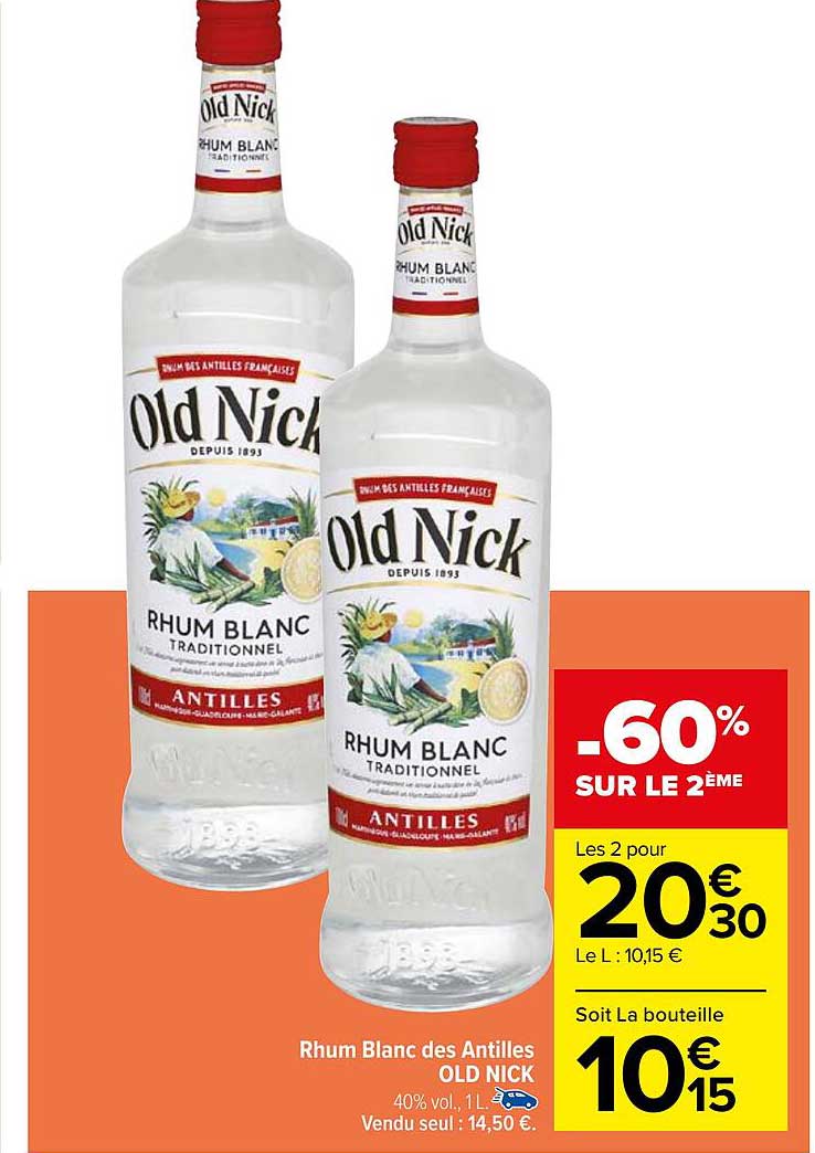 rhum blanc des antilles old nick