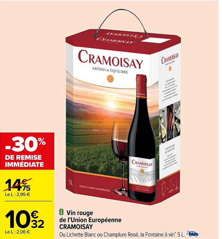 vin rouge de l'union européenne cramoisay