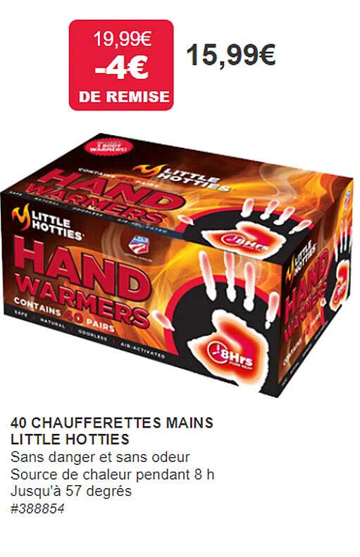 40 chaufferettes mains little hotties