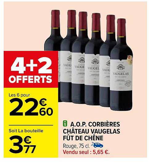 a.o.p. corbières château vaugelas fût de chêne