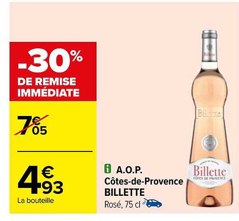 a.o.p. côtes-de-provence billette