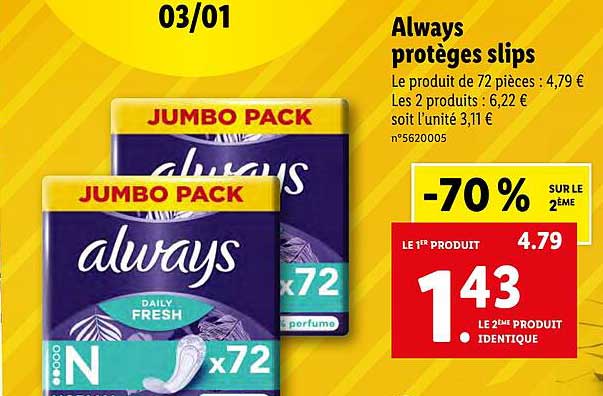 always protèges slips