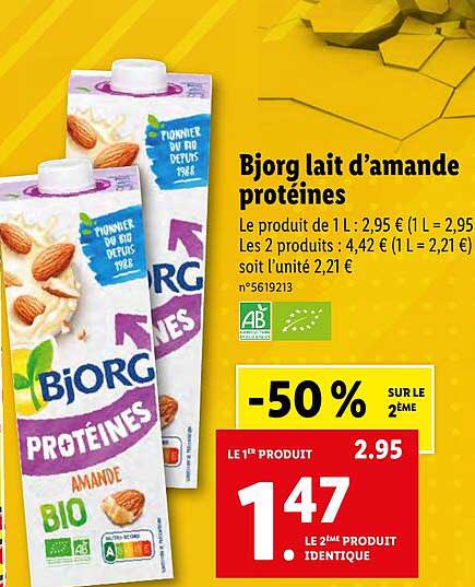 bjorg lait d'amande protéines