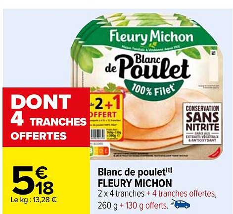 blanc de poulet fleury michon