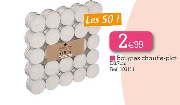 bougies chauffe-plat
