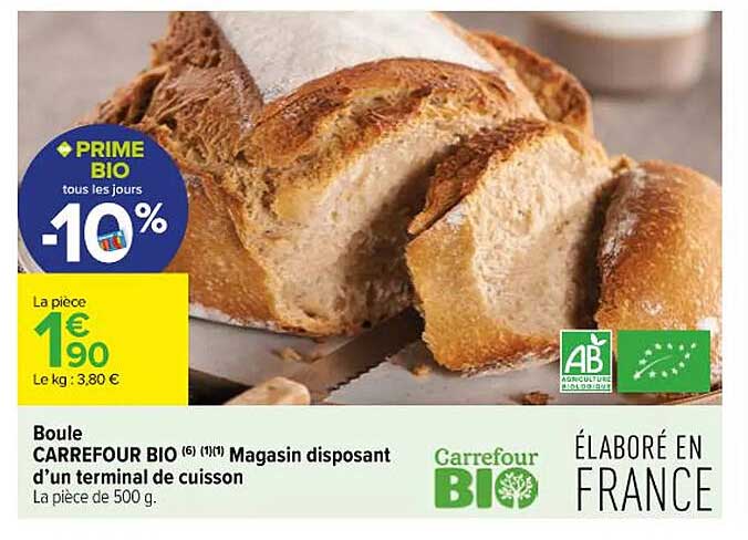 boule carrefour bio magasin disposant d'un terminal de cuisson