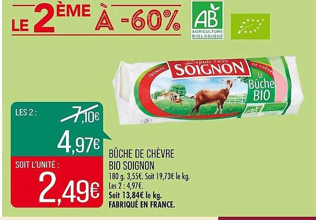 Bûche De Chèvre Bio Soignon