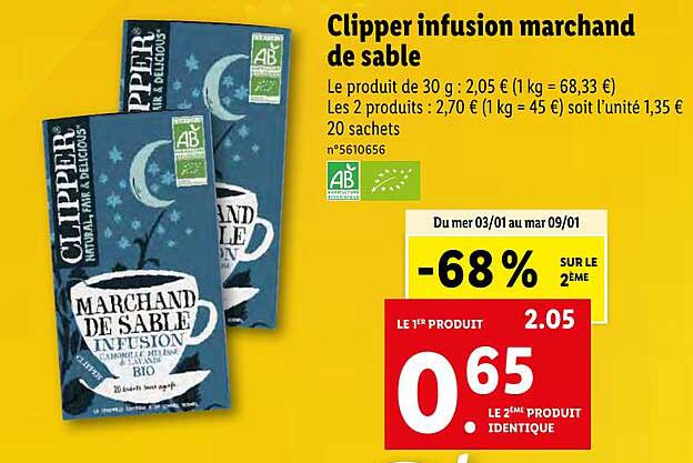 clipper infusion marchand de sable