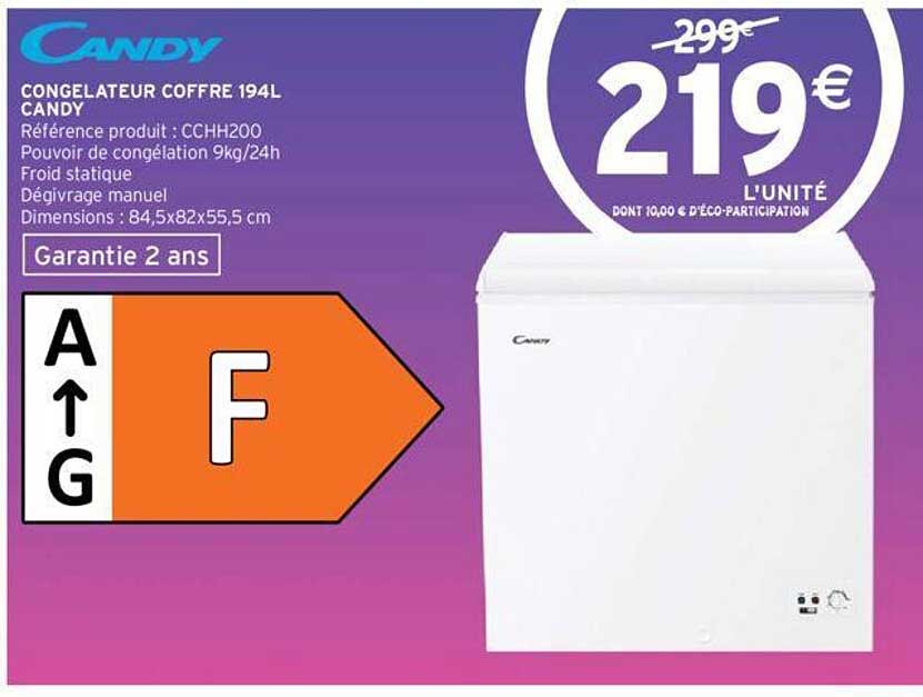 Congélateur Coffre 194 L Candy