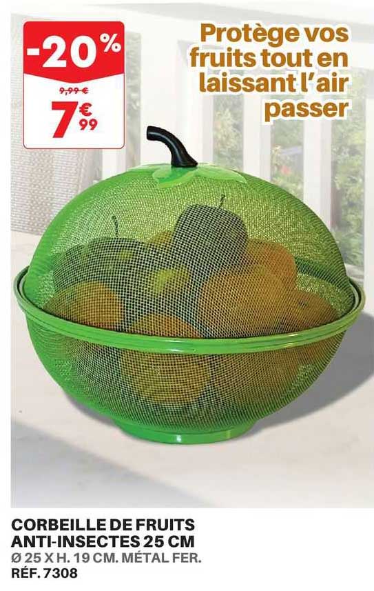 corbeille de fruits anti-insectes 25 cm