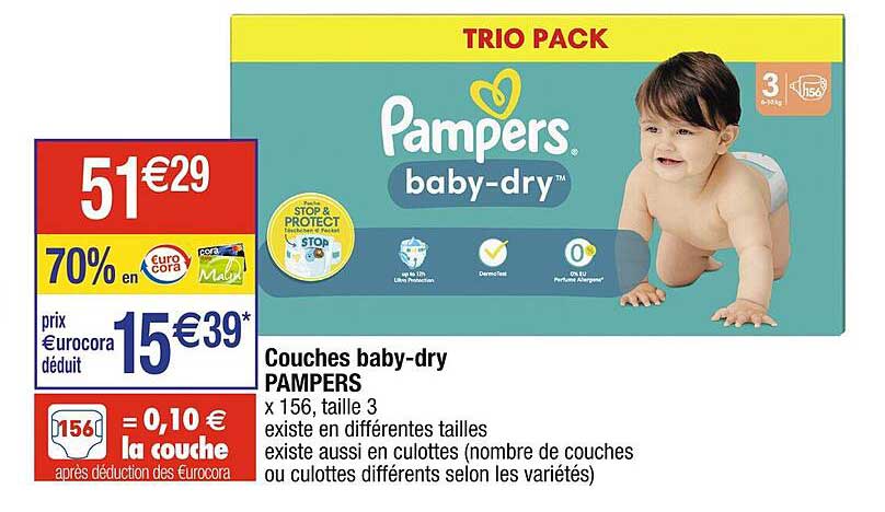 couches baby-dry pampers