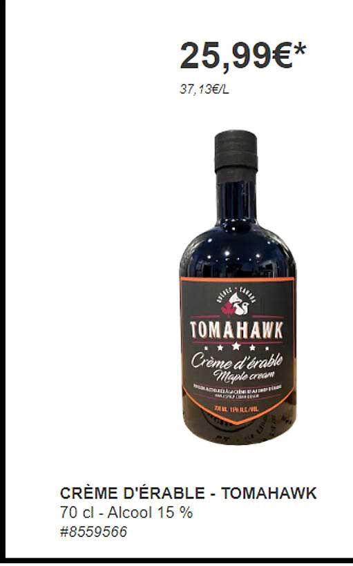 crème d'érable - tomahawk