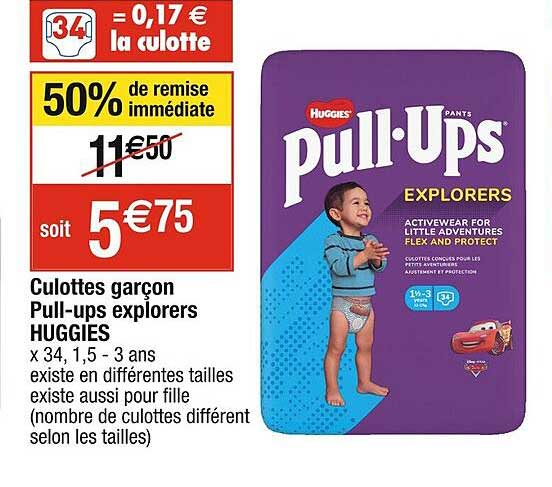 culottes garçon pull-ups explorers huggies