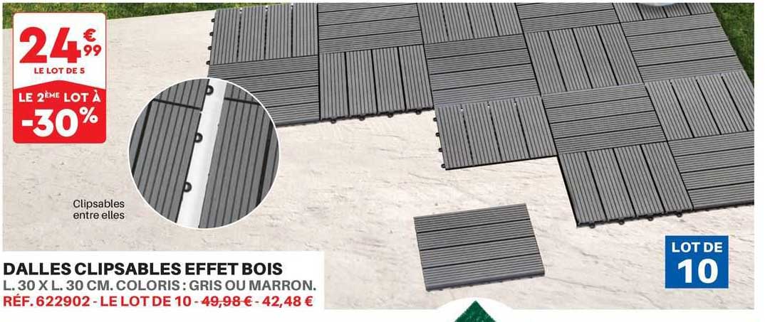 dalles clipsables effet bois