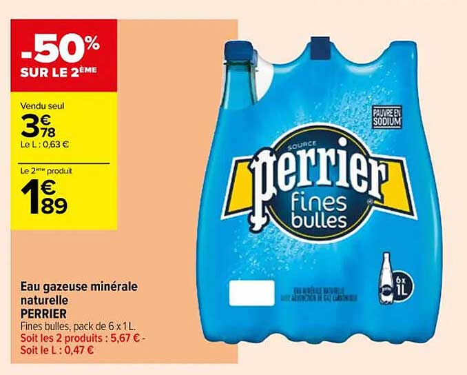 Eau Gazeuse Minérale Naturelle Perrier